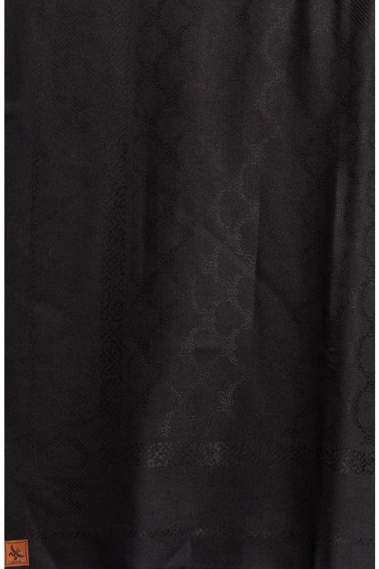 Silk & Wool Jacquard Shawl, Main, color, BLACK