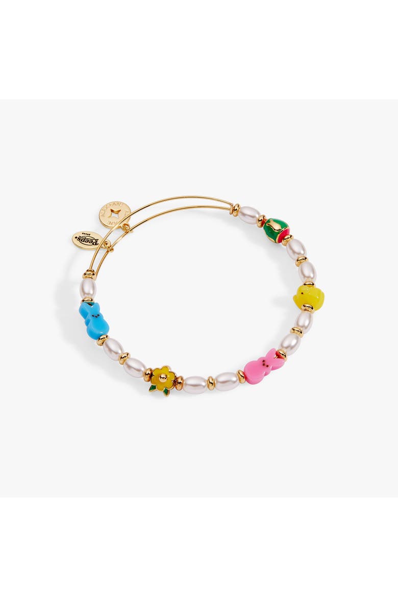 PEEPS chick and bunny beaded bangle, Alternate, color, Gold
