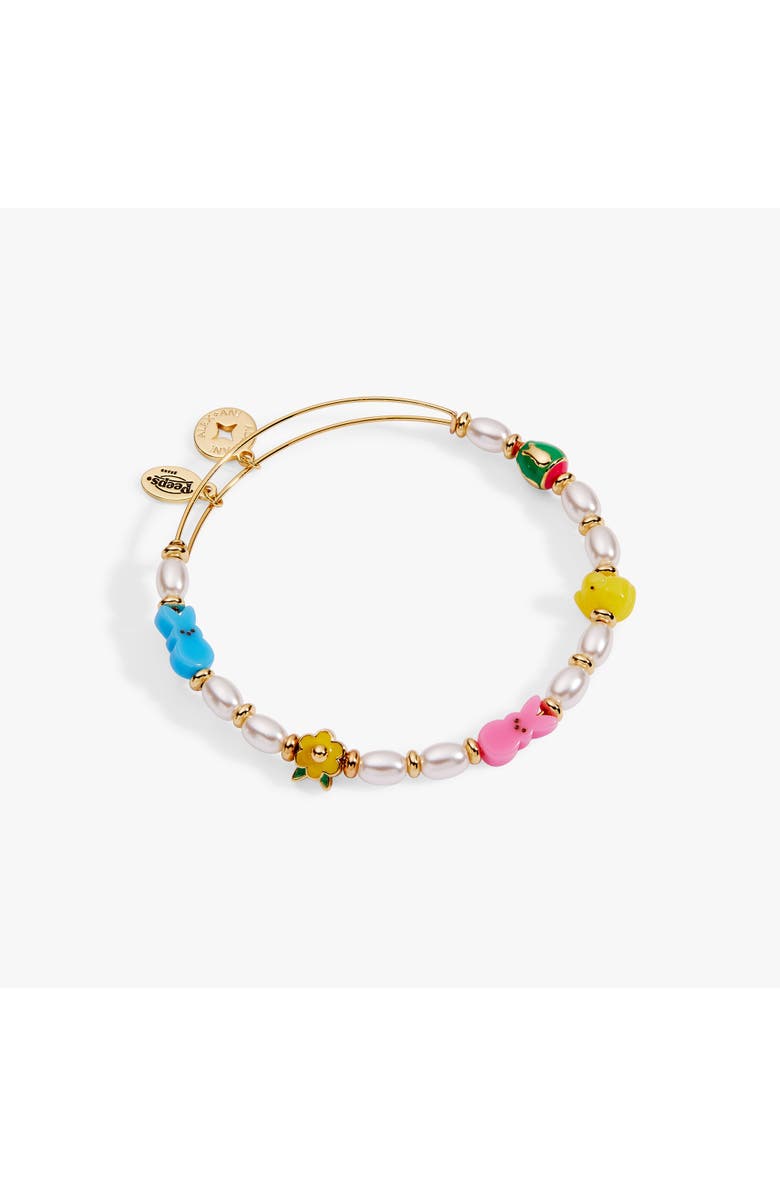 Alex and Ani PEEPS chick and bunny beaded bangle, Alternate, color, Gold