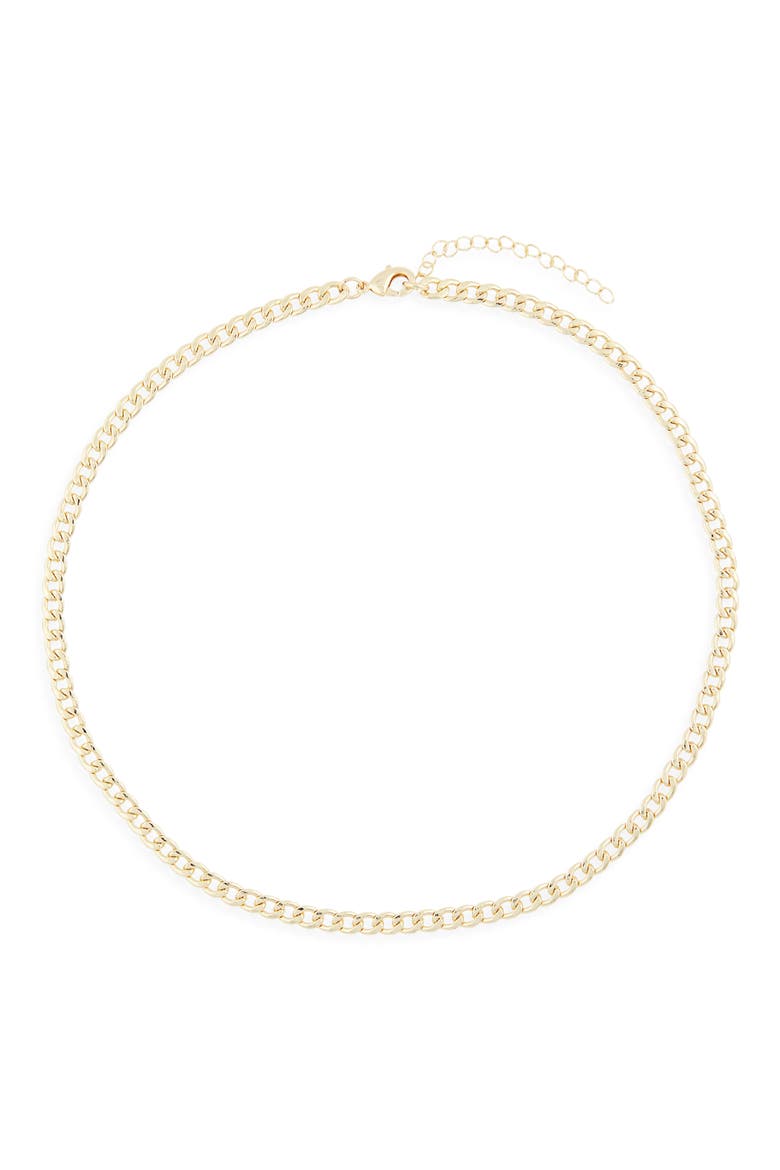 Curb Link Chain Necklace, Main, color, GOLD