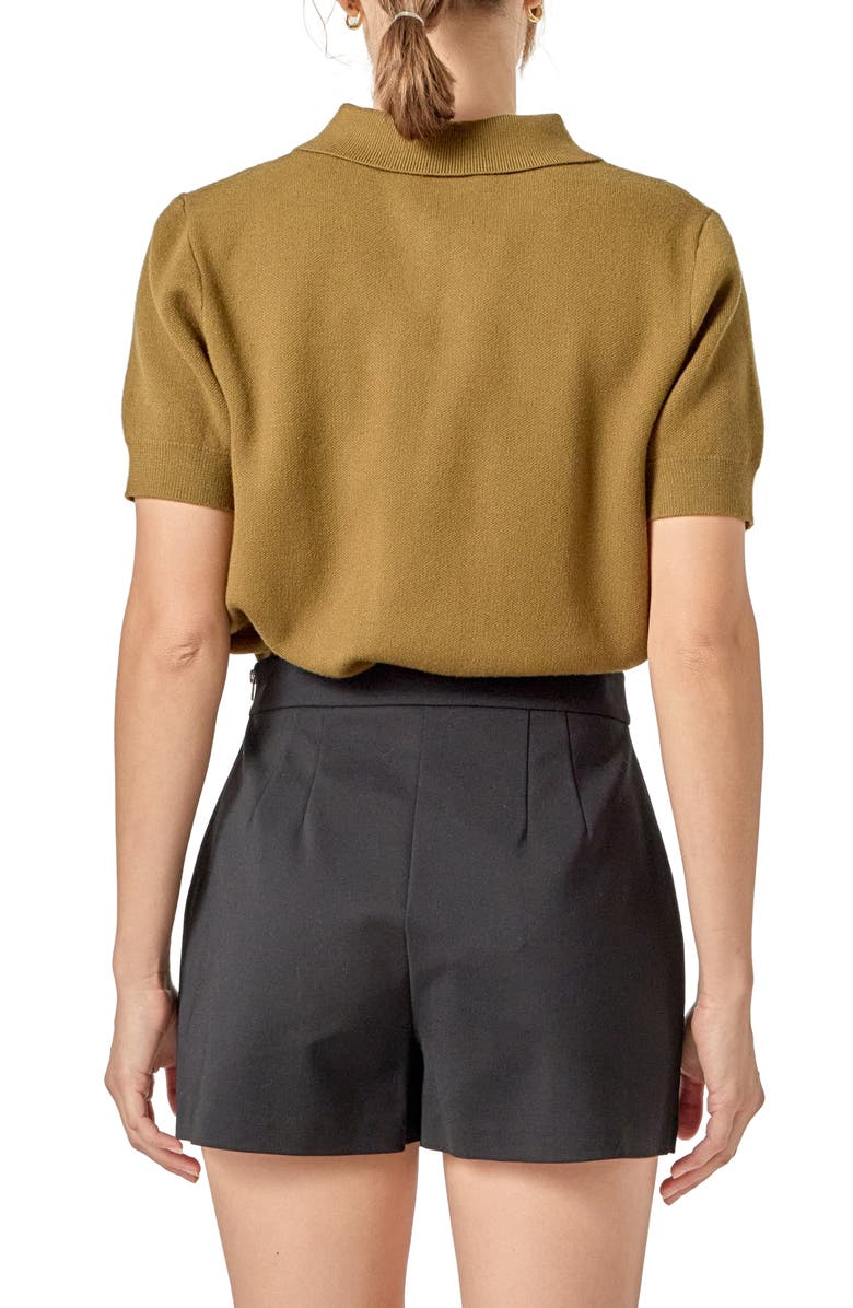 English Factory Polo Sweater, Alternate, color, Olive