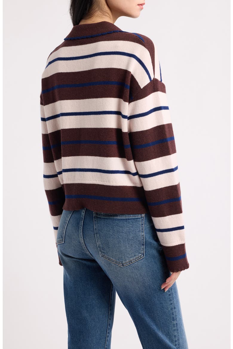 Delora Stripe Polo, Alternate, color, MULBERRY COBALT