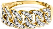 Haus of Brilliance 14K Yellow Gold Plated Sterling Silver 1/3 ctw Diamond Curb Link Band Ring