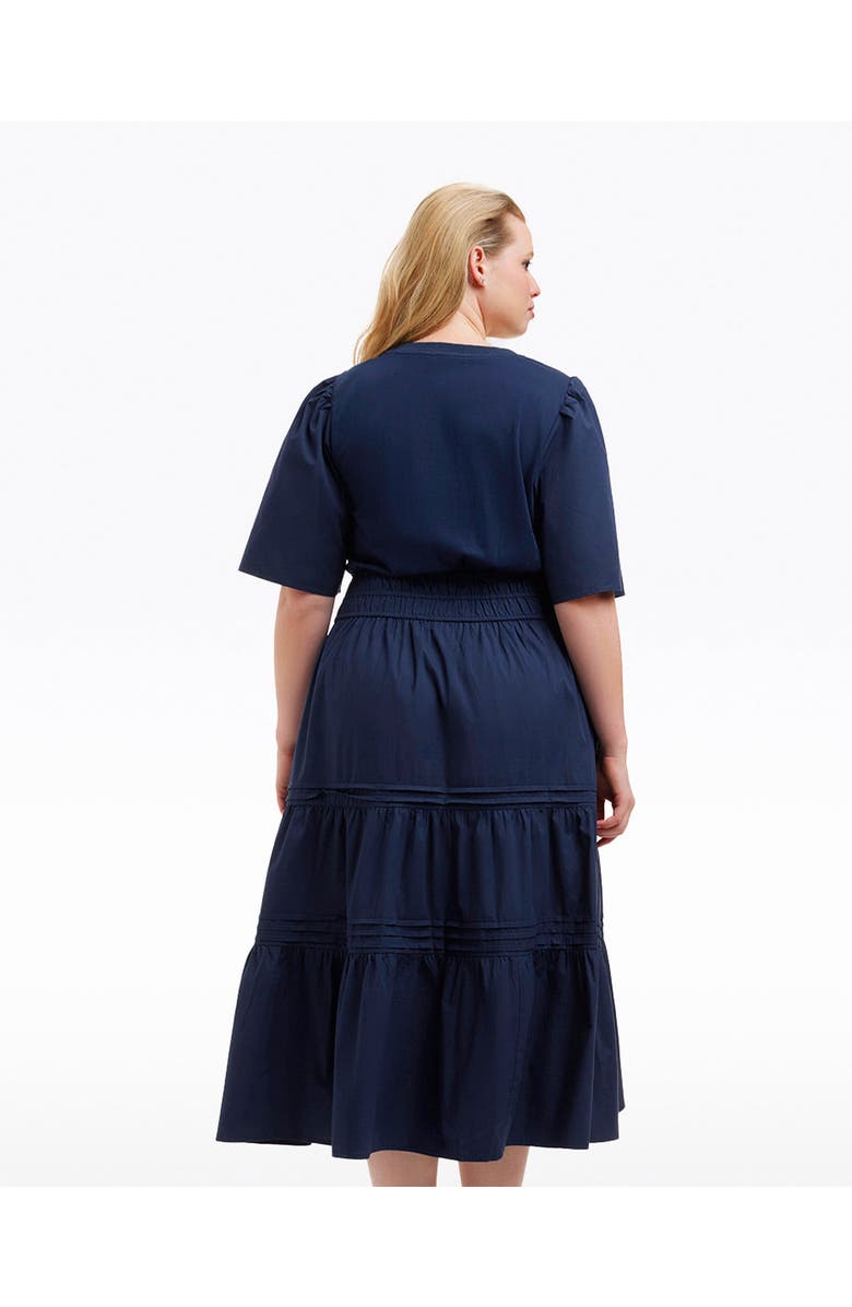 Draper James Cleo Mixed Media Midi Dress, Alternate, color, 