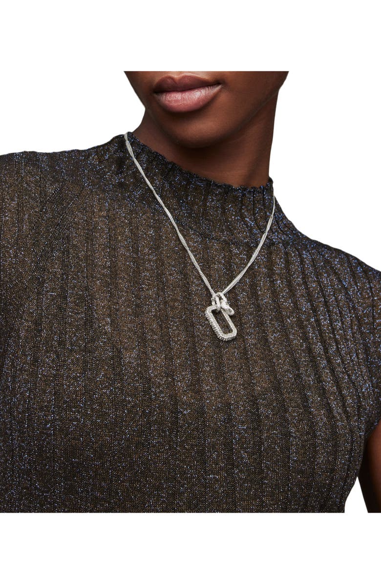 AllSaints Patrice Cap Sleeve Rib Midi Sweater Dress, Alternate, color, 