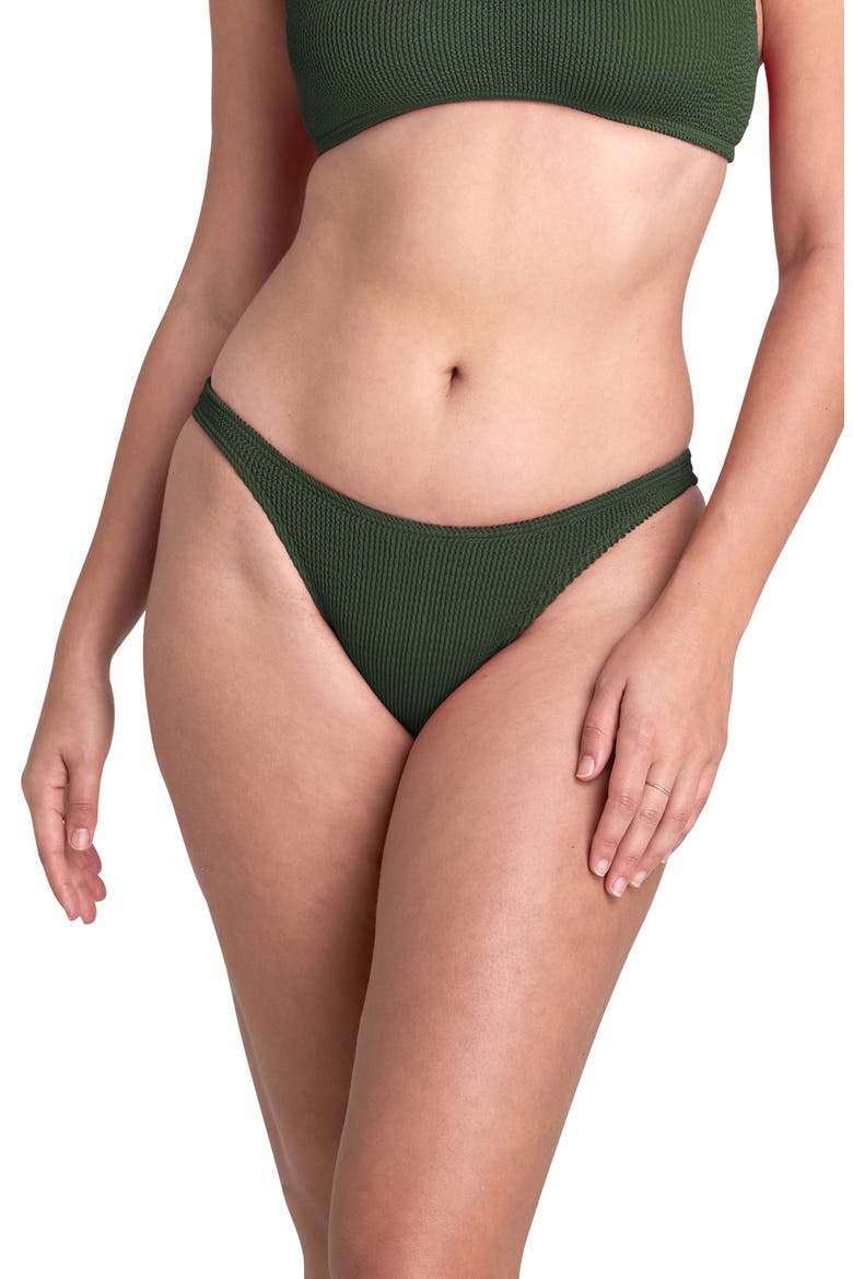 The Scene Rib Bikini Bottoms, Main, color, KHAKI