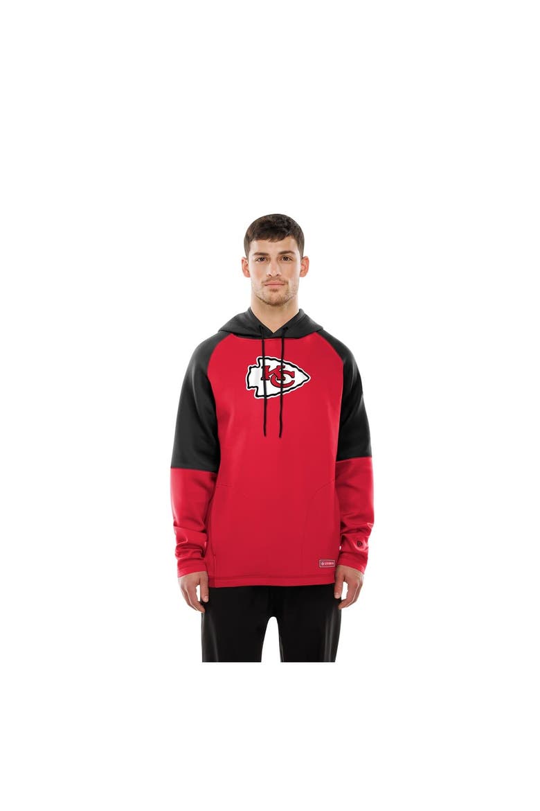 Men's New Era  Red Kansas City Chiefs Combine Authentic Color Block Raglan Pullover Hoodie, Alternate, color, Red