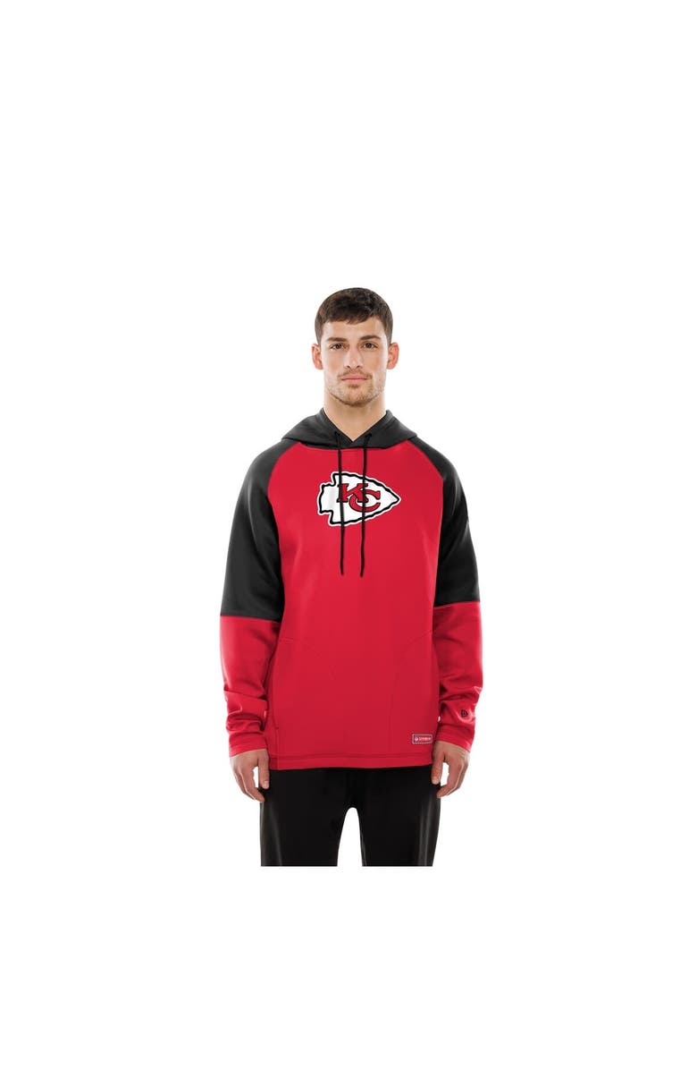 New Era Men's New Era Red Kansas City Chiefs Combine Authentic Color Block Raglan Pullover Hoodie, Alternate, color, Red
