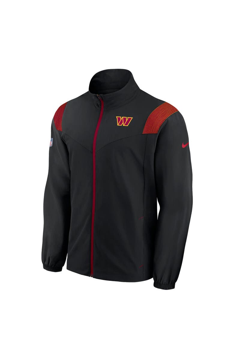 Nike Men's Nike Black Washington Commanders Sideline Woven Logo Full-Zip Jacket, Alternate, color, Black