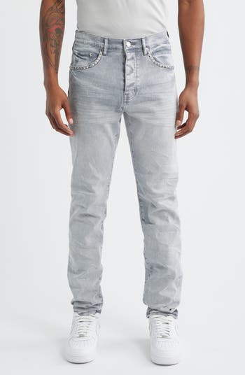 P005 Alloy Studs Slim Straight Jeans