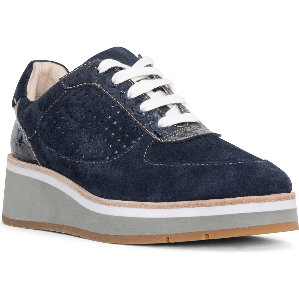 Donald Pliner Women's Lace Up Sporty Wedge Sneakers In Navy