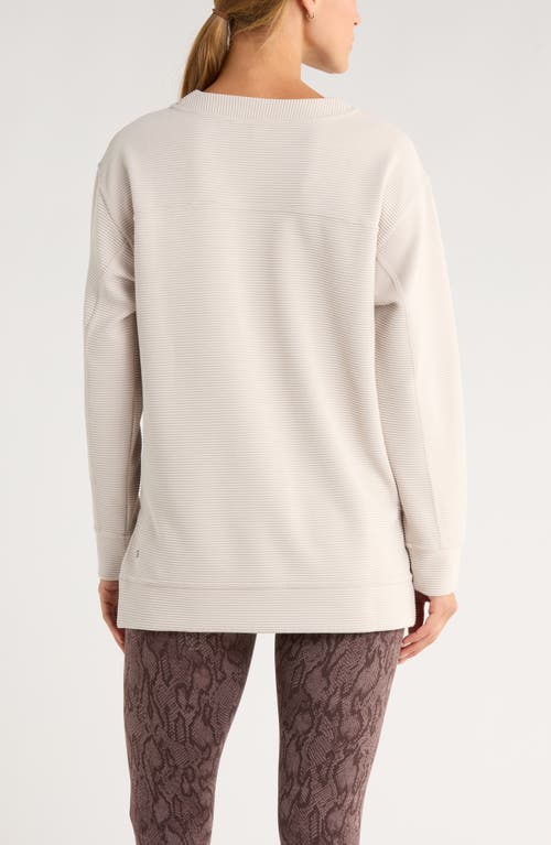 Zella Kick Back Ottoman Knit Sweatshirt In White