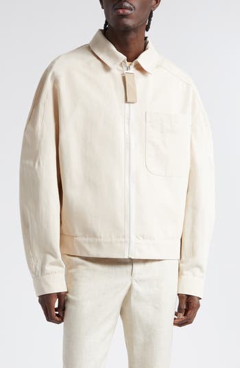 Jacquemus Le Blouson Linu Boxy Cotton & Linen Workwear Jacquemus Le Blouson Linu Boxy Cotton & Linen Workwear