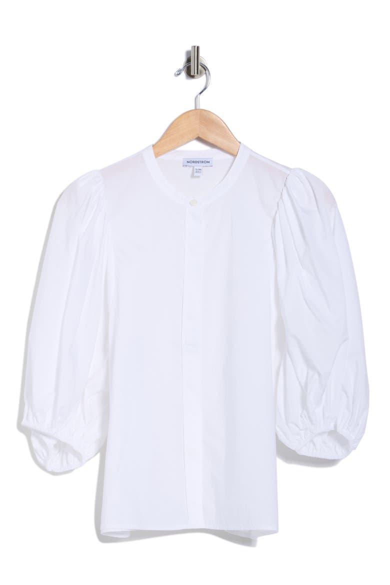 Puff Sleeve Top, Alternate, color, WHITE