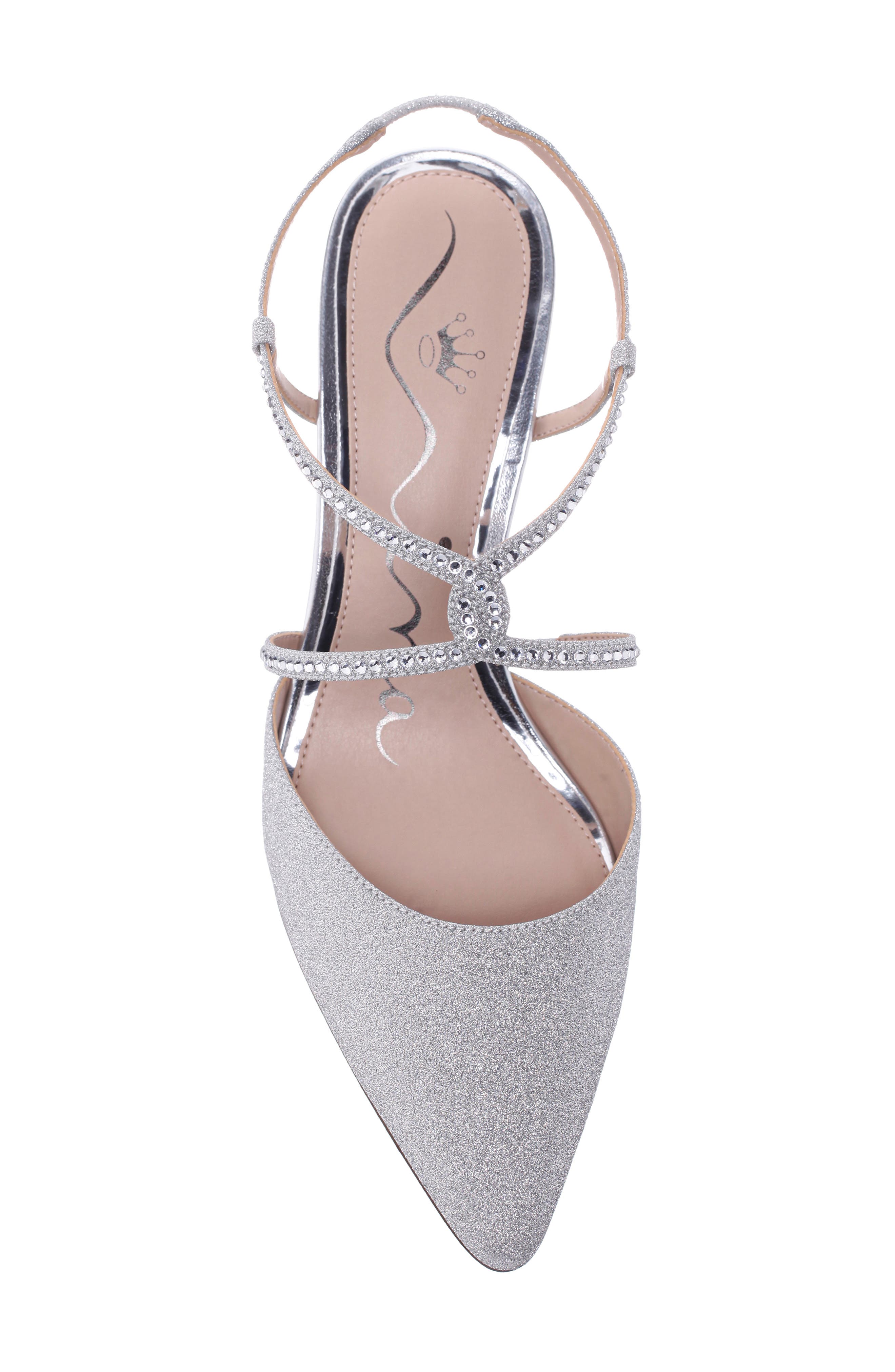 Nina Nichelle Strappy Slingback Pump, Alternate, color, Silver