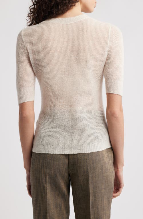 Hugo Boss Boss Fusionana Short Sleeve Sweater In Open White