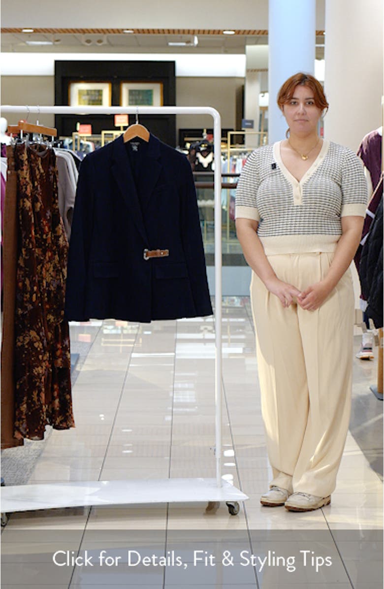 Herringbone Jacquard Buckle Blazer, sales video thumbnail