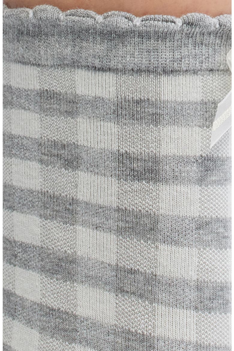 Rachel Gingham Cotton Blend Crew Socks, Alternate, color, GREY GINGHAM