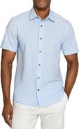 CONSTRUCT Slim Fit Dot Woven Short Sleeve Seersucker