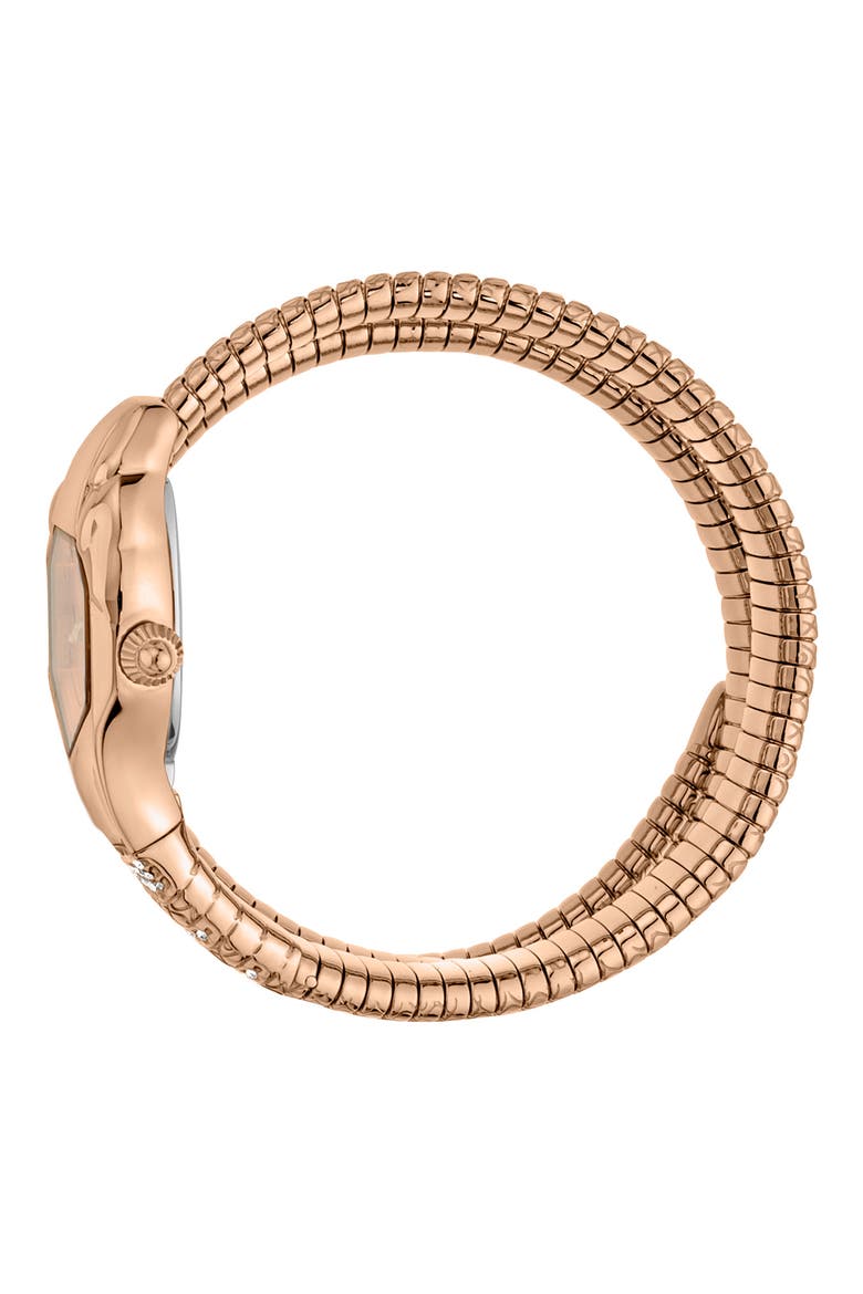 Glam Snake Wraparound Bracelet Watch, 22mm, Alternate, color, ROSE GOLD