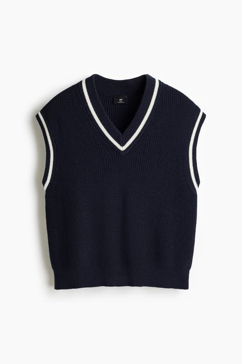 Loose Fit Knitted Sweater Vest