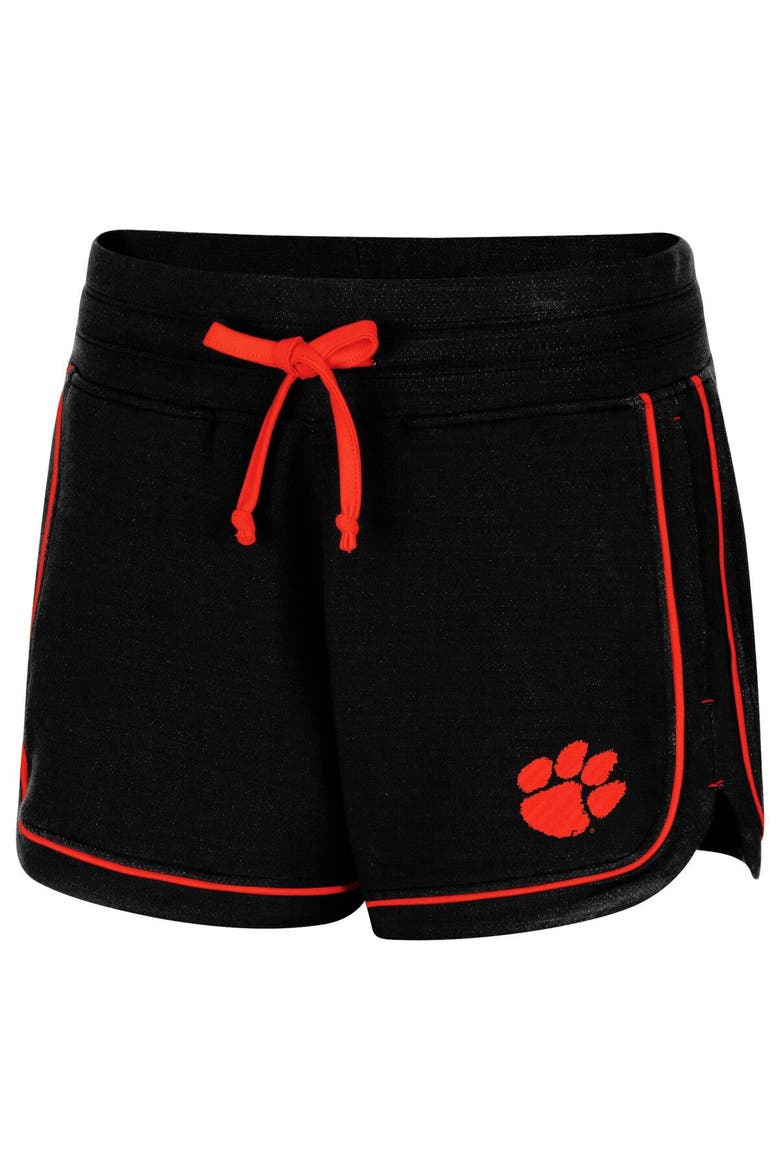 Women's Colosseum Black Clemson Tigers Lil Sebastian Tri-Blend Shorts, Alternate, color, Black