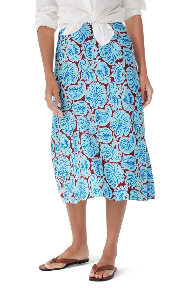 J.Crew J. Crew Marco Paisley Pull-On Slip Skirt, Main, color, 