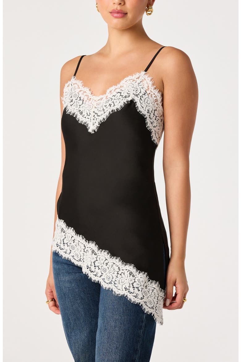ASTR the Label Analise Lace Trim Asymmetric Satin Camisole (Women