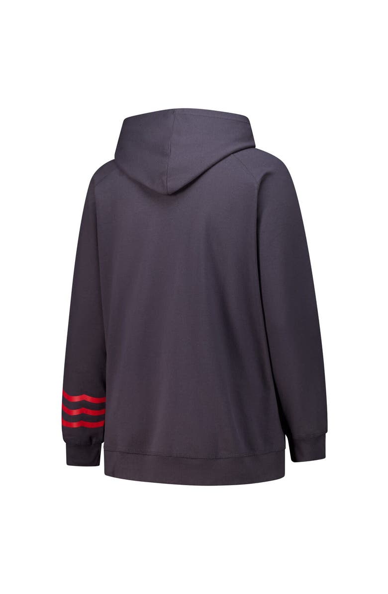 FANATICS Women's Fanatics Charcoal Detroit Red Wings Plus Size Lightweight Fleece Raglan Pullover Hoodie, Alternate, color, Charcoal