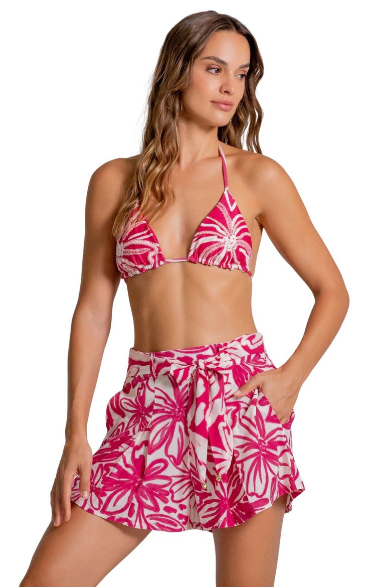 Relaxed Fit Cover-Up Shorts, Alternate, color, RASPBERRY