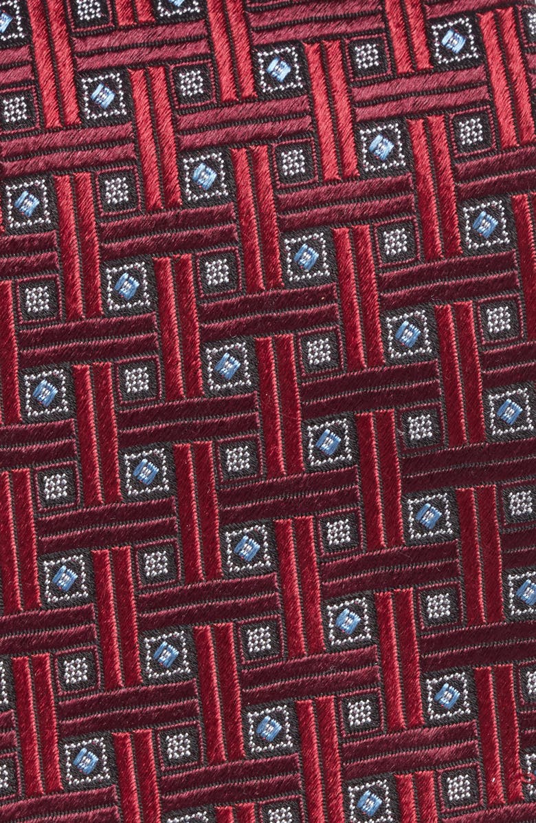 Nordstrom Geometric Jacquard Silk Tie, Alternate, color, Wine