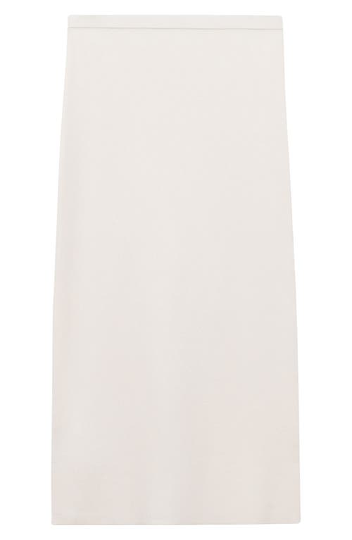 Shop Mango Fine Knit Midi Skirt In Ecru