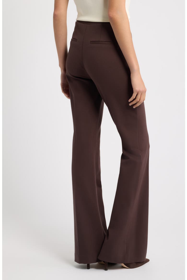 Meghan Double Knit Flare Pants, Alternate, color, CHOCOLATE