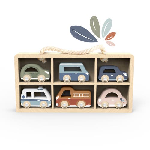 Speedy Monkey Car Display Case W/ 6 Vehicles In Multi