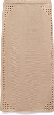 MANGO Open Stitch Knit Pencil Skirt