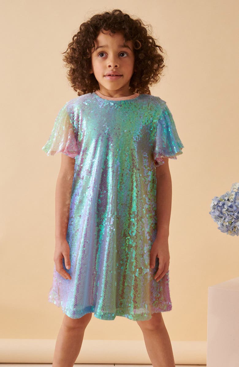 NEXT Kids' Rainbow Sequin Party Dress, Alternate, color, 