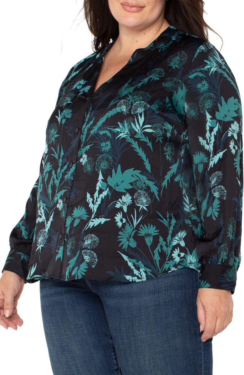 Liverpool Los Angeles Print Button-Up Shirt, Alternate, color, 