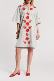 Frances Valentine Charming Caftan Mini Georgia Embroidery