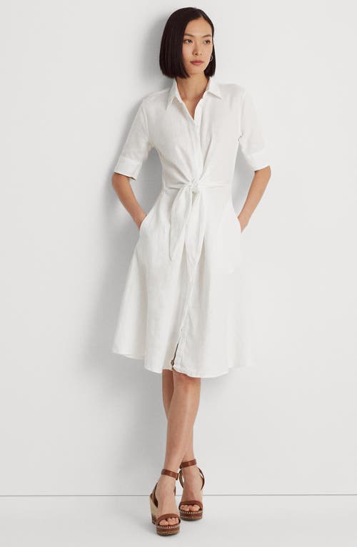 Ralph Lauren Wakana 34 Sleeve Casual Dress In White