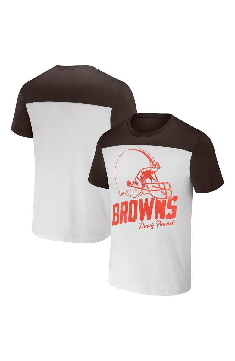 NFL X DARIUS RUCKER Men's NFL x Darius Rucker Collection by Fanatics White/Brown Cleveland Browns Colorblocked T-Shirt, Main, color, White