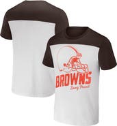 NFL X DARIUS RUCKER Men's NFL x Darius Rucker Collection by Fanatics White/Brown Cleveland Browns Colorblocked T-Shirt