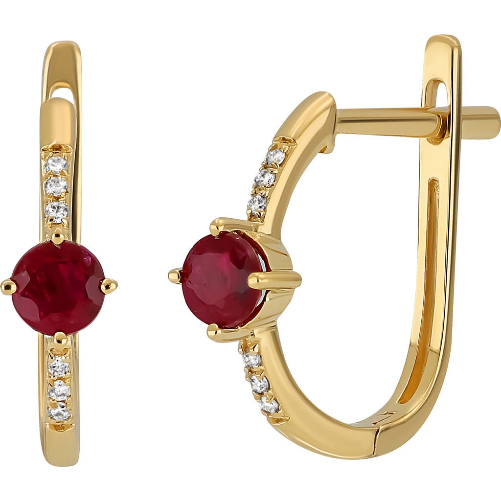 Bony Levy 18k Gold Pavé Diamond Hoop Earrings In Gold