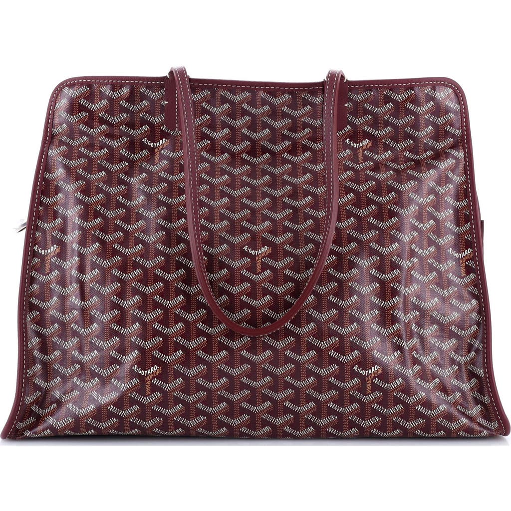 Pre-owned Goyard Goyard Hardy Pet Carrier Coated Canvas Pm In Burgundy