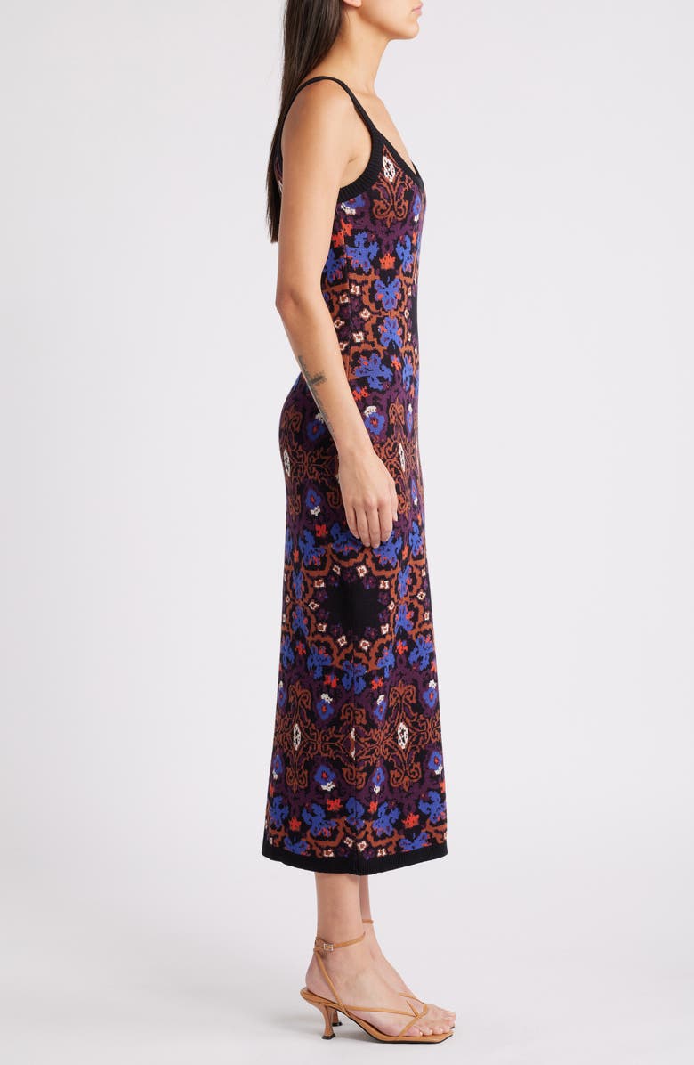 Cleobella Payton Pattern Cotton Midi Sweater Dress, Alternate, color,