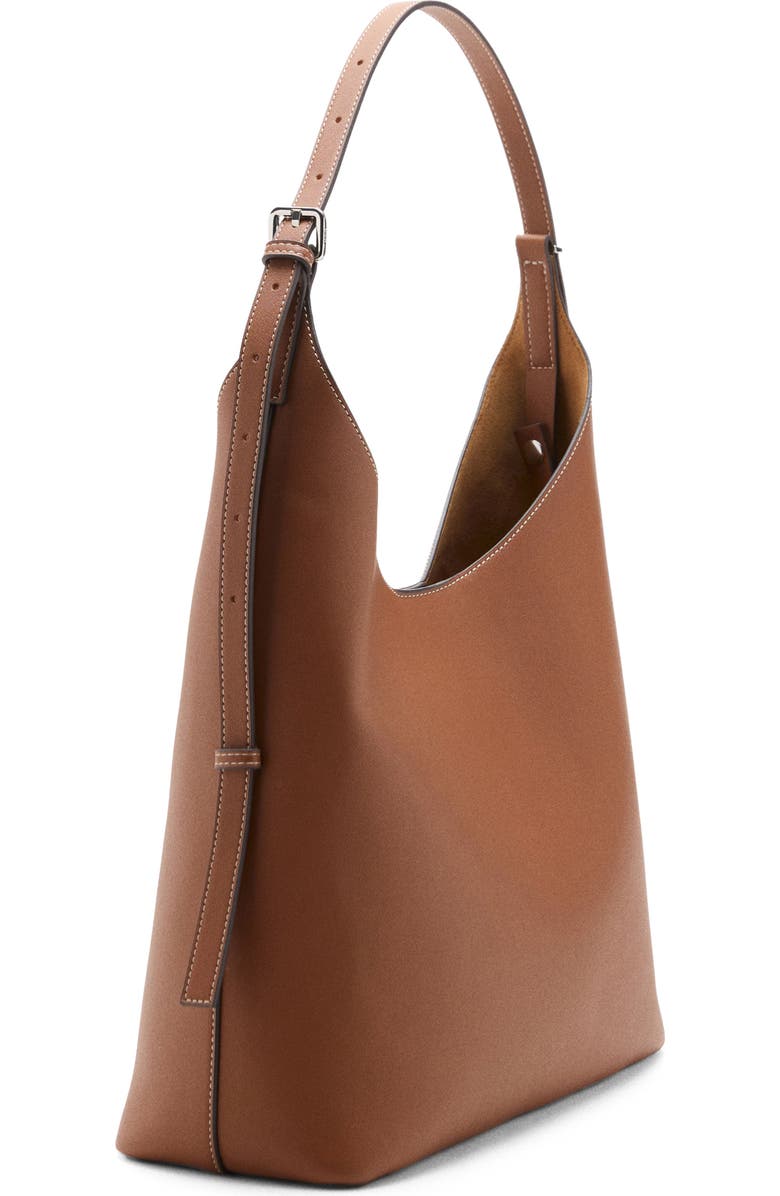 MANGO SHOPPER BAG WITH BUCKLE, Main, color, Leather