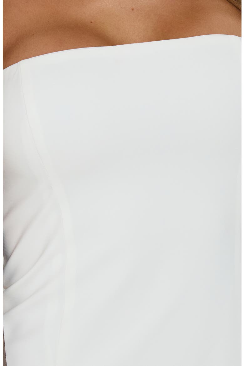Odela Strapless Drop Waist Scarf Hem Dress, Alternate, color, WHITE