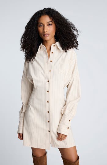 5 O'Clock Tea Time Long Sleeve Cotton Babydoll Minidress