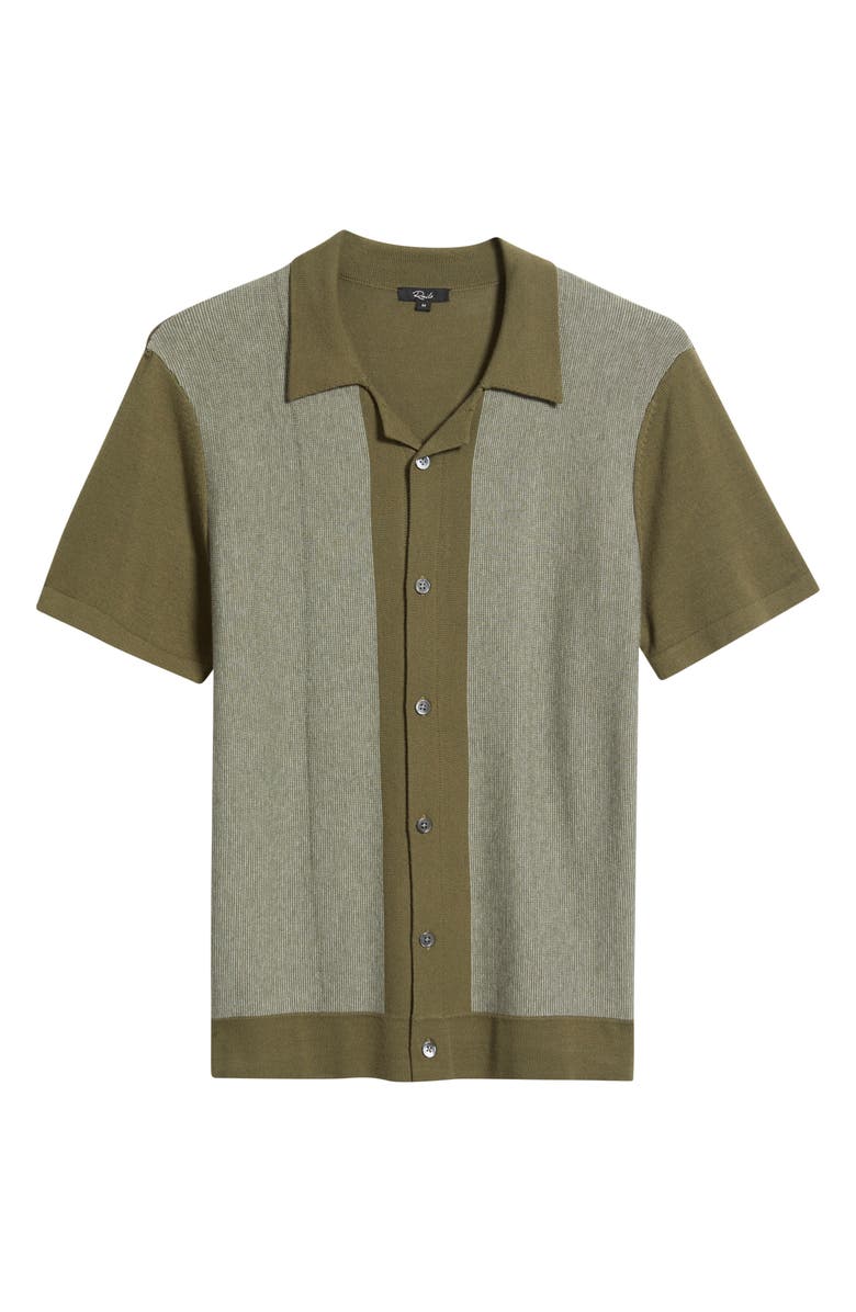 Rails Silas Knit Camp Shirt, Alternate, color, Olive Khaki Stripe
