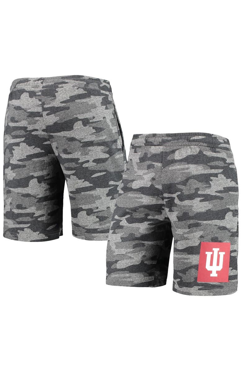 CONCEPTS SPORT Men's Concepts Sport Charcoal/Gray Indiana Hoosiers Camo Backup Terry Jam Lounge Shorts, Main, color, Charcoal