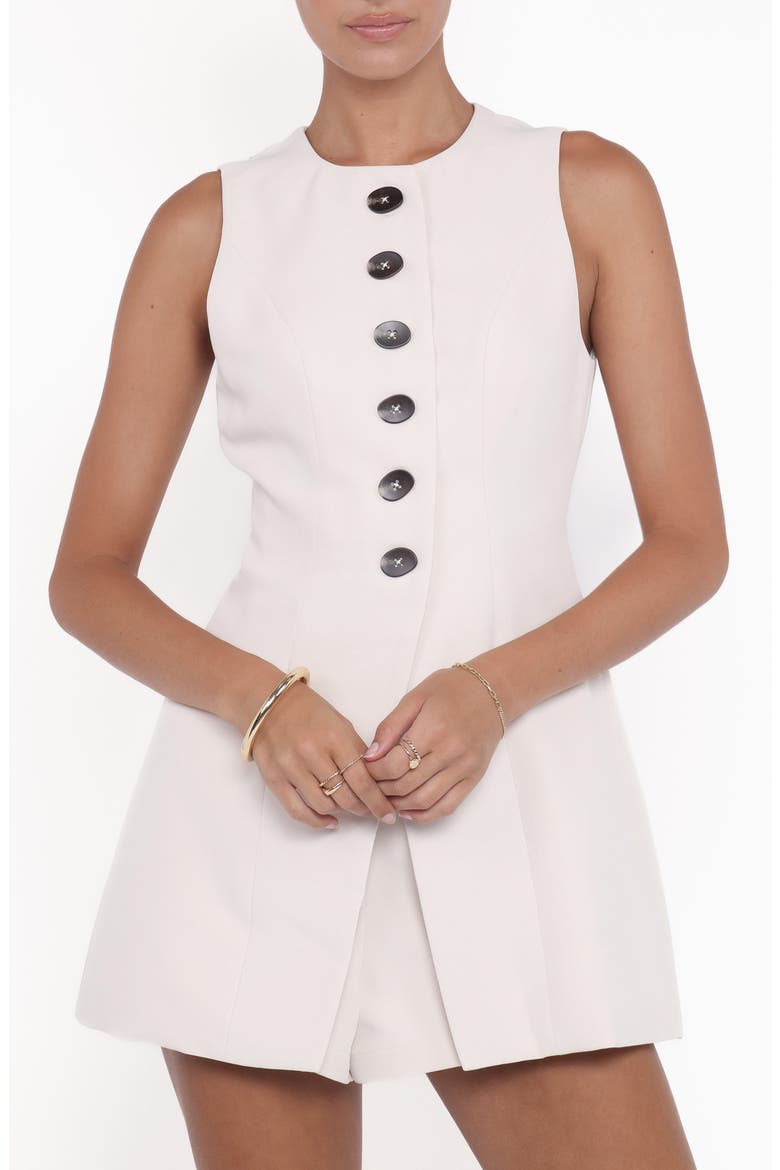 Amanda Sleeveless Split Front Tunic, Main, color, CREAM